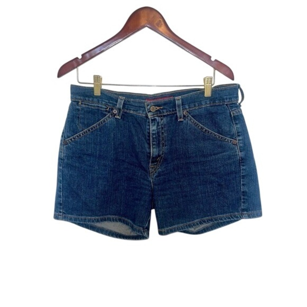 Levis Nouveau Jeans Stretch Women 10 MIS Blue Mid Rise Denim Shorts
